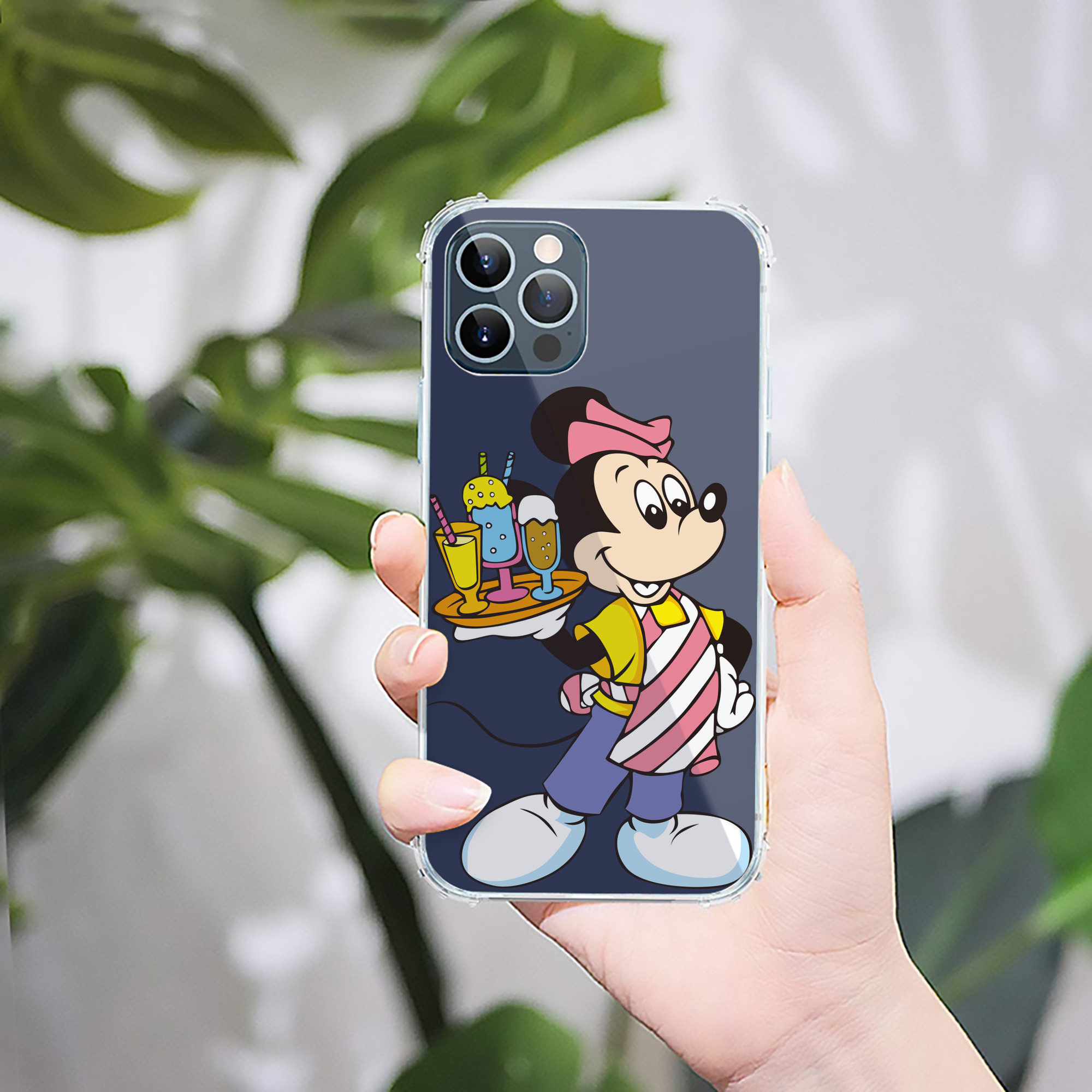 （画像用） ミッキーマウス Mickey Mouse 【iPhone 12シリーズ対応】透明スマホケース（クリアソフトケース）